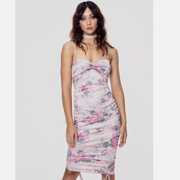 For Love And Lemons Dresses & Skirts - For Love And Lemons Dress Floral Vintage Slip Dress Ruched Palais Floral Ruched